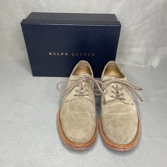 Polo mousy grey suede oxford shoes Mens SZ 9.5 main image 5